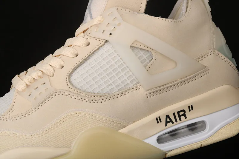 All categories Air Jordan Jordan series basketball shoes Air Jordan 4 OF x Air Jordan 4 Retro "Cream/Sail" AJ4 Jordan 4 mid-top retro casual sports culture basketball shoes CV9388-100